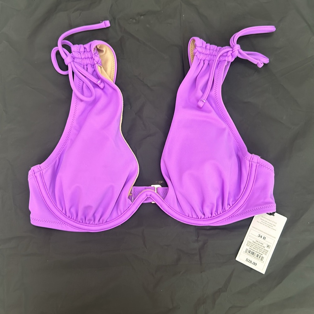 Shade & Shore Purple 34B Bikini Bra Top